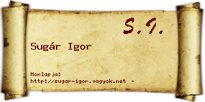 Sugár Igor névjegykártya