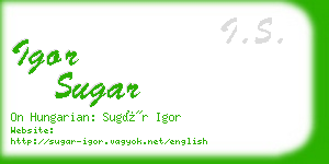 igor sugar business card
